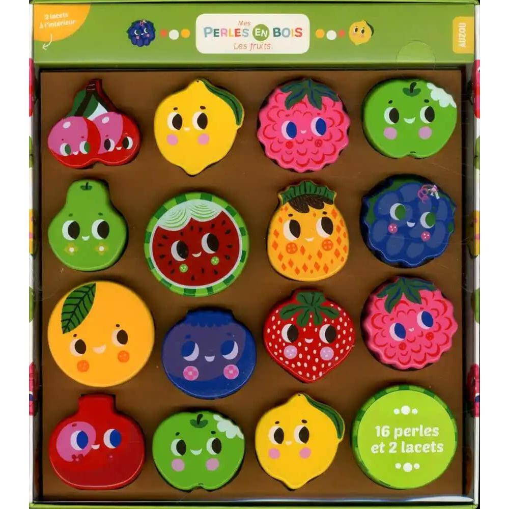 Mes premières perles en bois - Les fruits - Jeux de motricité fine - Boutique LeoLudo - Auzou