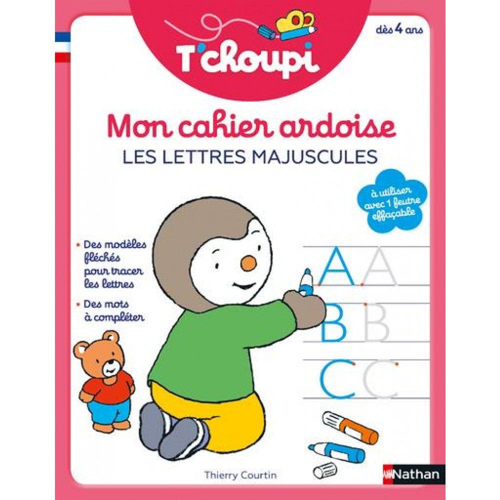 Mon cahier ardoise T'choupi - Lettres majuscules-Cahier d'activités-Nathan-Boutique LeoLudo
