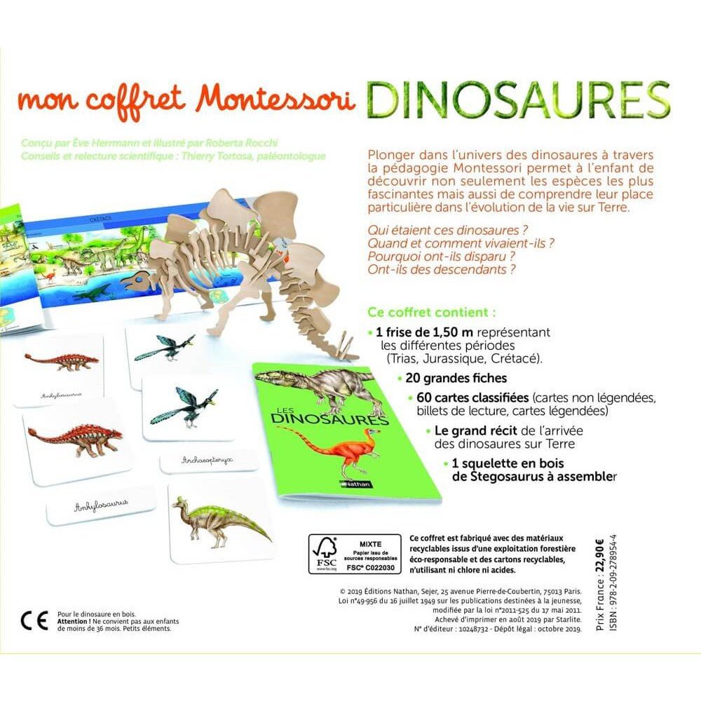 Mon coffret Montessori - Dinosaures - Jeux éducatifs - Boutique LeoLudo - Nathan