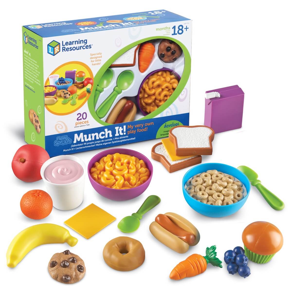 New Sprouts - Ensemble d'aliments de jeu Munch It (20 pcs) - Jouets d'imitation - Boutique LeoLudo - Learning Resources