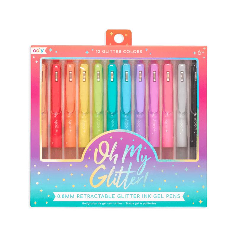 Oh my glitter! Stylos gel à paillettes rétractables (12 pcs)-Bricolage-OOLY-Boutique LeoLudo