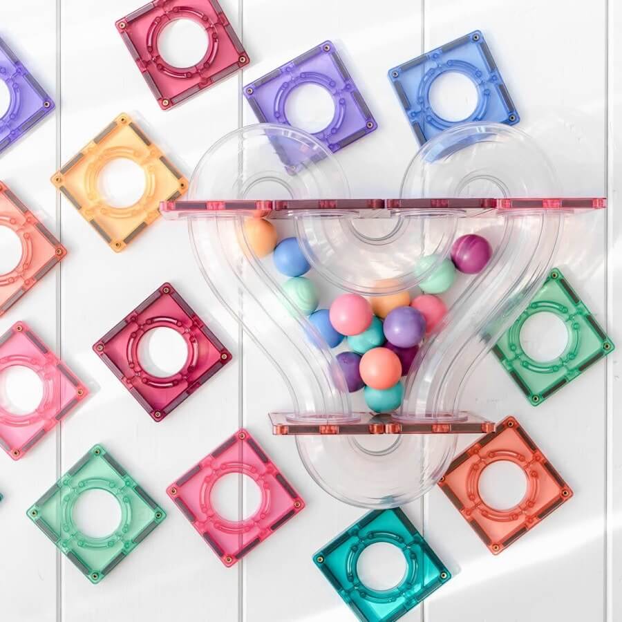 Parcours de balle Pastel Connetix (106 pcs) - Jeux de construction - Boutique LeoLudo - Connetix