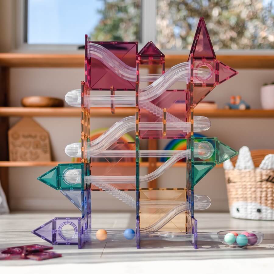 Parcours de balle Pastel Connetix (106 pcs) - Jeux de construction - Boutique LeoLudo - Connetix