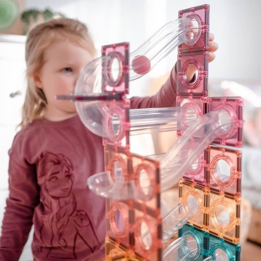 Parcours de balle Pastel Connetix (106 pcs) - Jeux de construction - Boutique LeoLudo - Connetix