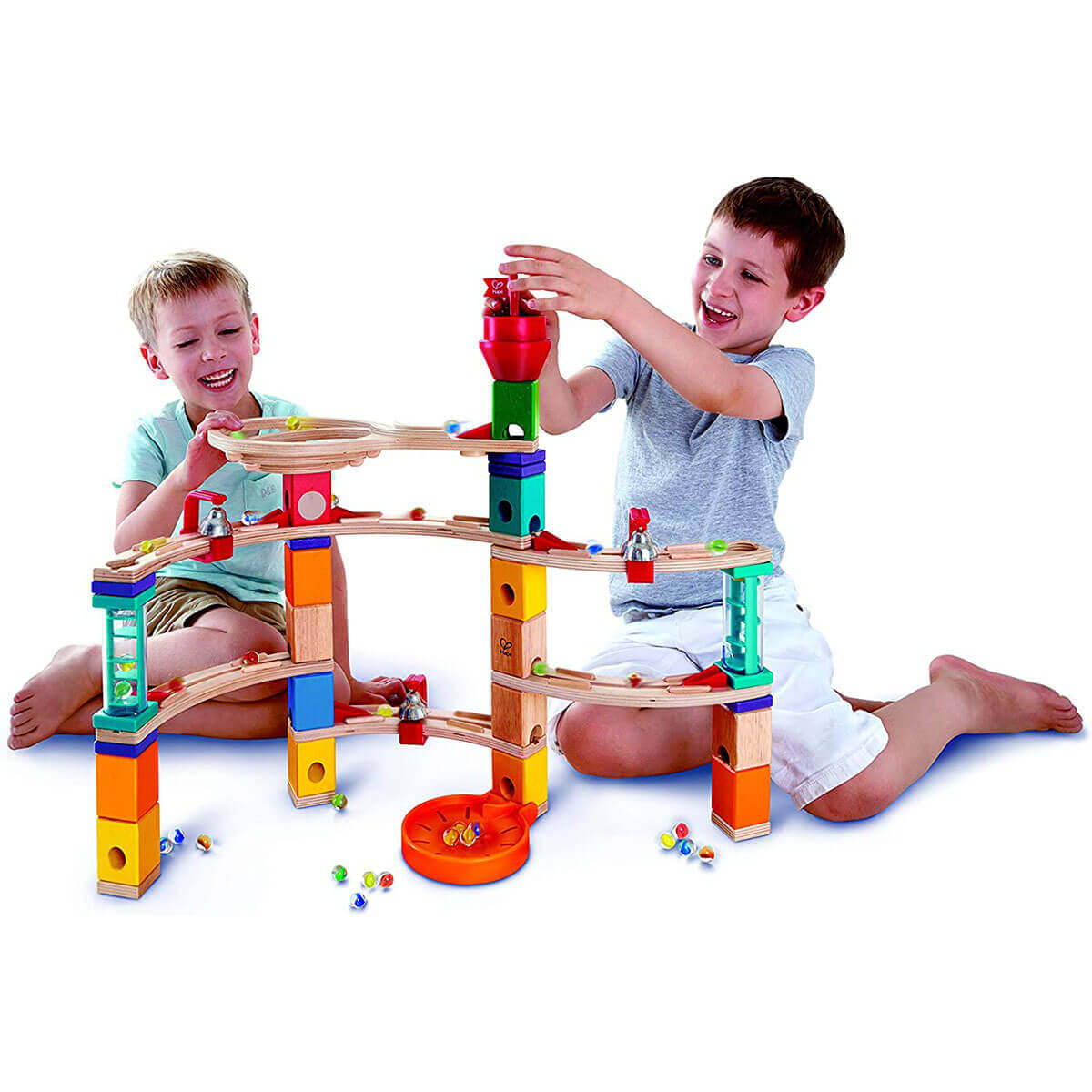 Parcours de bille Quadrilla: Évasion de château (102 pcs) - Jeux de construction - Boutique LeoLudo - Hape