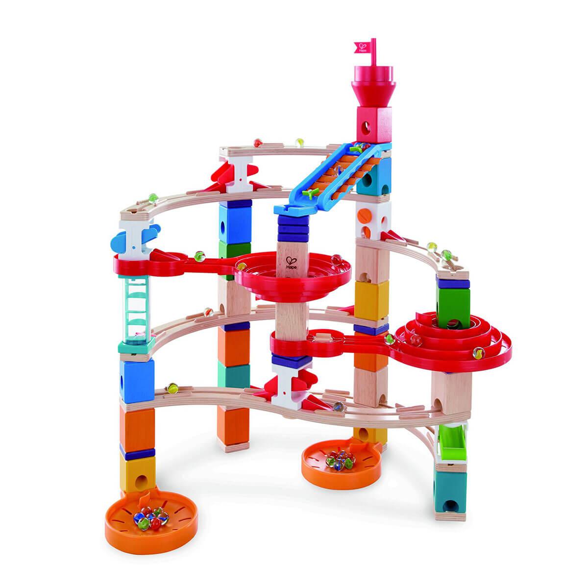 Parcours de billes Super spirales Quadrilla (129 pcs) - Jeux de construction - Boutique LeoLudo - Hape