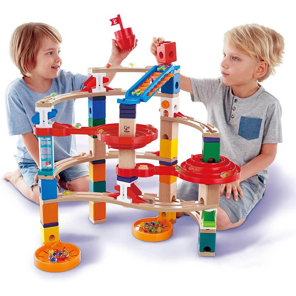 Parcours de billes Super spirales Quadrilla (129 pcs) - Jeux de construction - Boutique LeoLudo - Hape