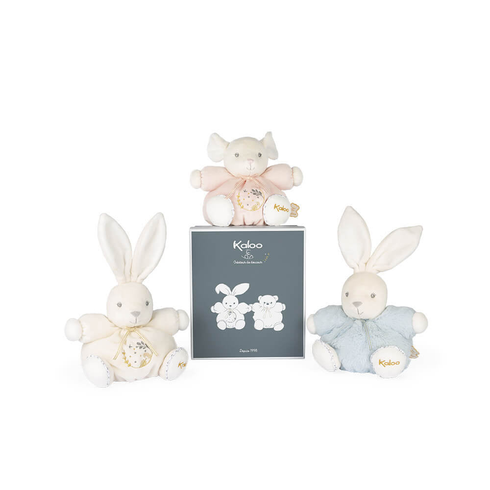 Peluche Perle - Lapin patapouf bleu (18 cm) -Peluches- Boutique LeoLudo-Kaloo