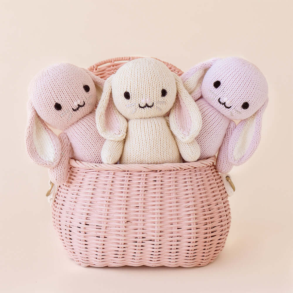Peluche tricotée à la main - Bébé lapin (7")-cuddle + kind-Boutique LeoLudo