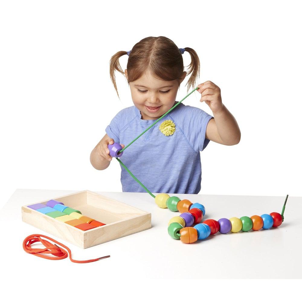 Perles en bois à enfiler - Jeux de motricité fine - Boutique LeoLudo - Melissa & Doug