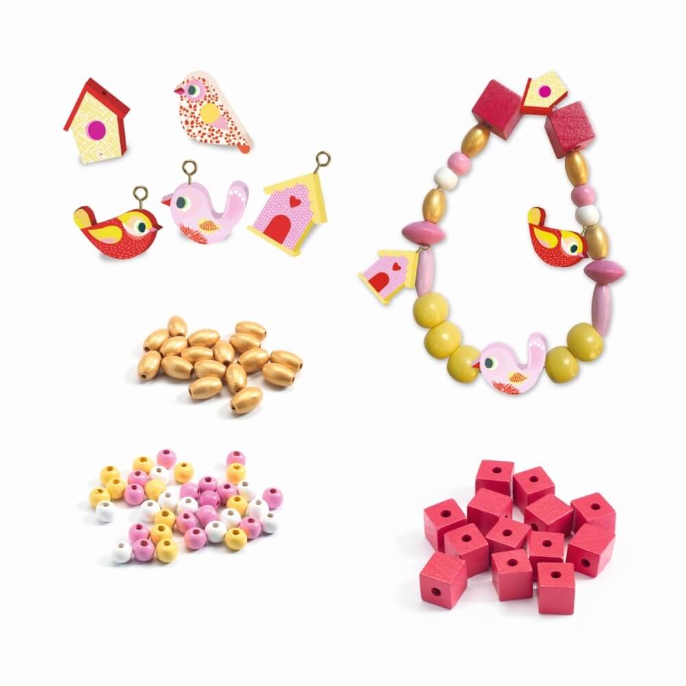 Perles en bois - Oiseaux (450 pcs) - Jeux de motricité fine - Boutique LeoLudo - Djeco