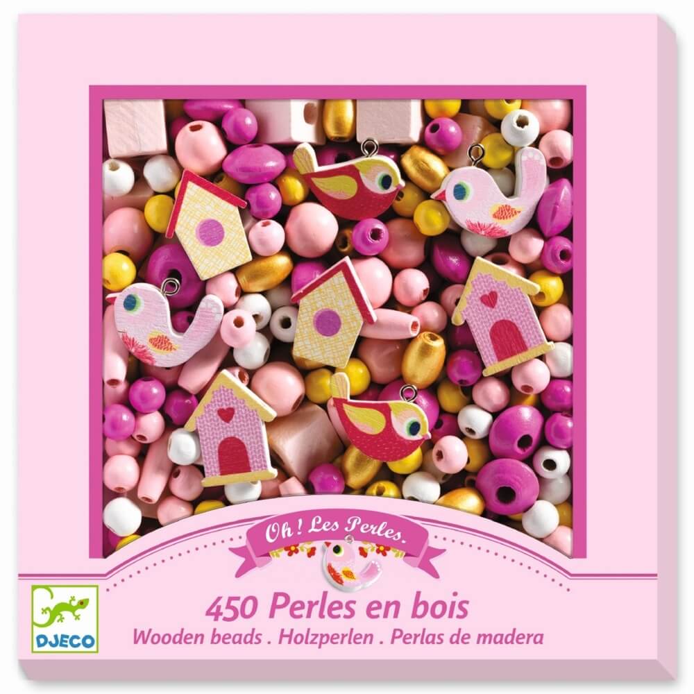 Perles en bois - Oiseaux (450 pcs) - Jeux de motricité fine - Boutique LeoLudo - Djeco