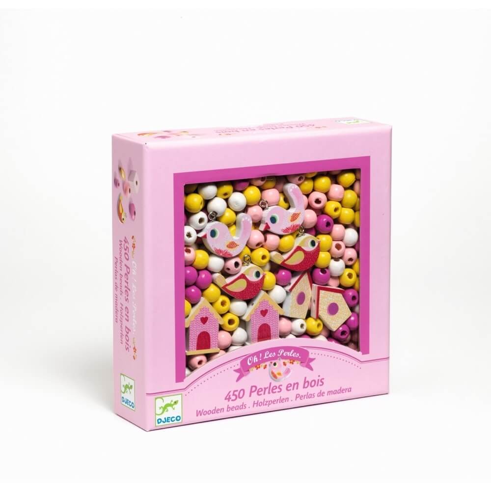 Perles en bois - Oiseaux (450 pcs) - Jeux de motricité fine - Boutique LeoLudo - Djeco