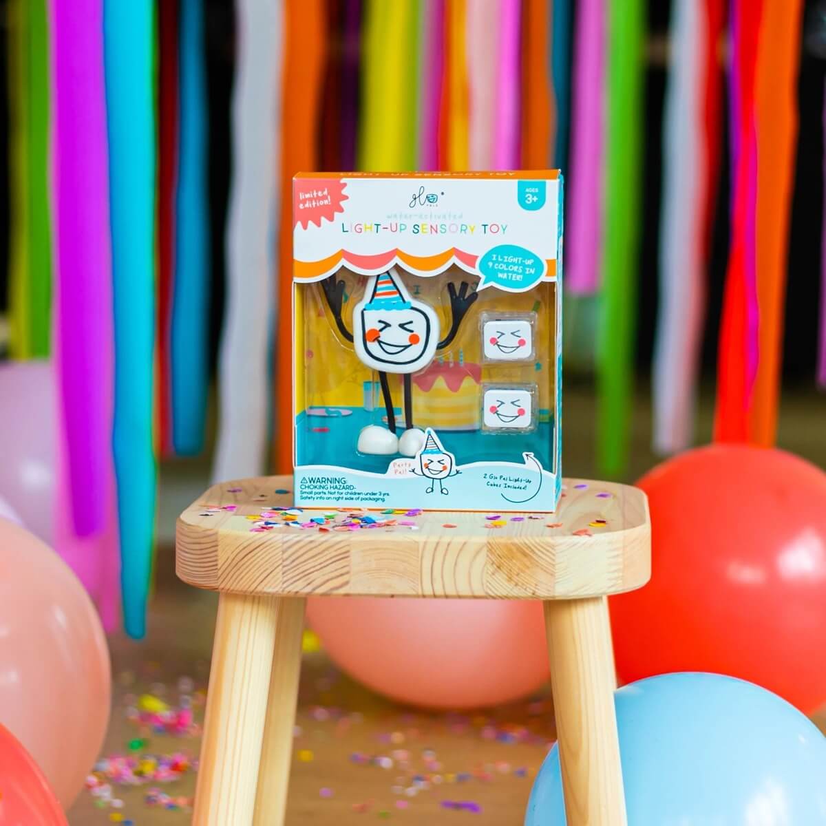 Personnage + cubes lumineux pour le bain Glo Pals - Copain de fête - Jouets de bain - Boutique LeoLudo - Glo Pals