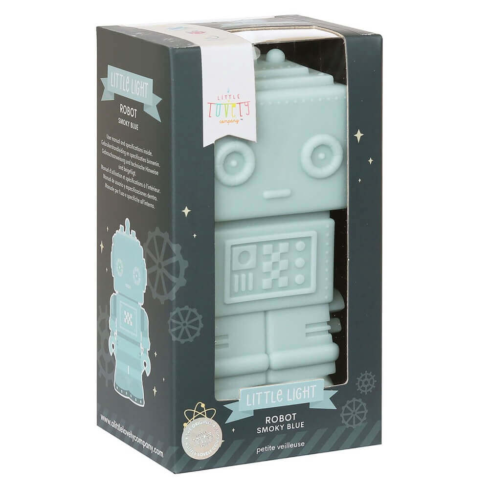 Petite veilleuse - Robot bleu fumé-A Little Lovely Company-Boutique LeoLudo
