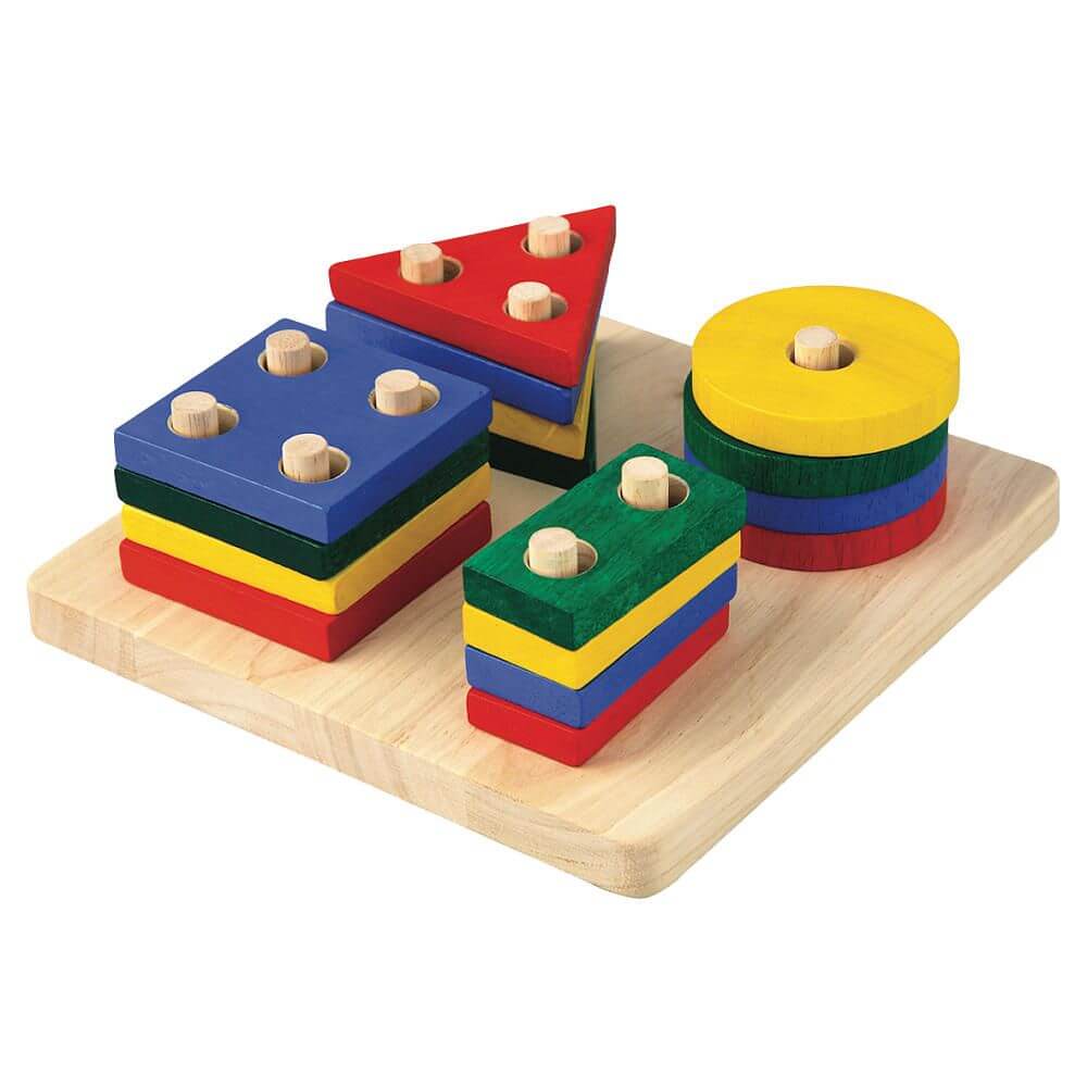 Plateau de tri géométrique - Jouets à trier & empiler - Boutique LeoLudo - Plan Toys