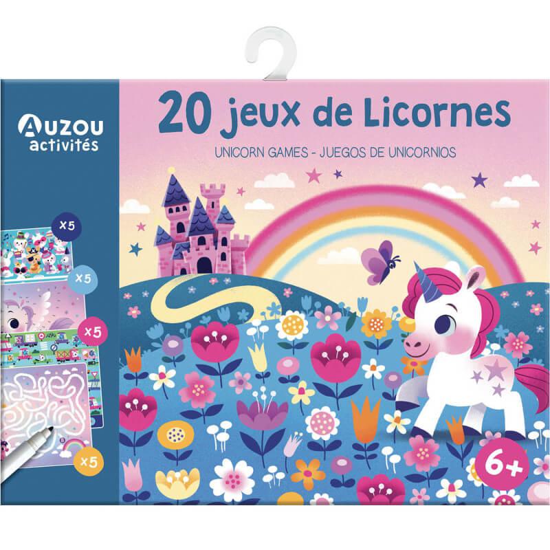 Pochette 20 jeux de licorne-Auzou-Boutique LeoLudo