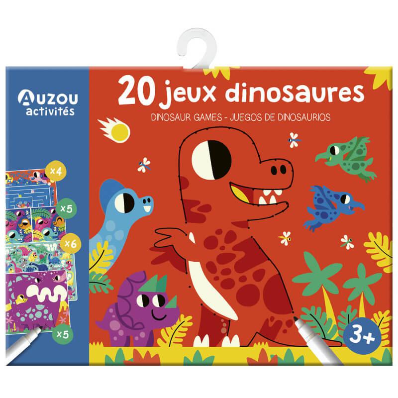 Pochette de 20 p'tits jeux de dinosaures - Cahiers d'activités - Boutique LeoLudo - Auzou