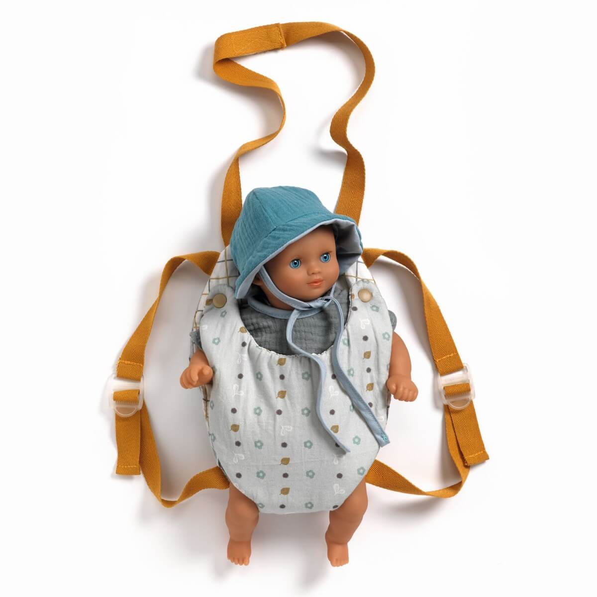 Porte - bébé Blue Gray pour poupée Pomea - Accessoires poupée - Boutique LeoLudo - Djeco