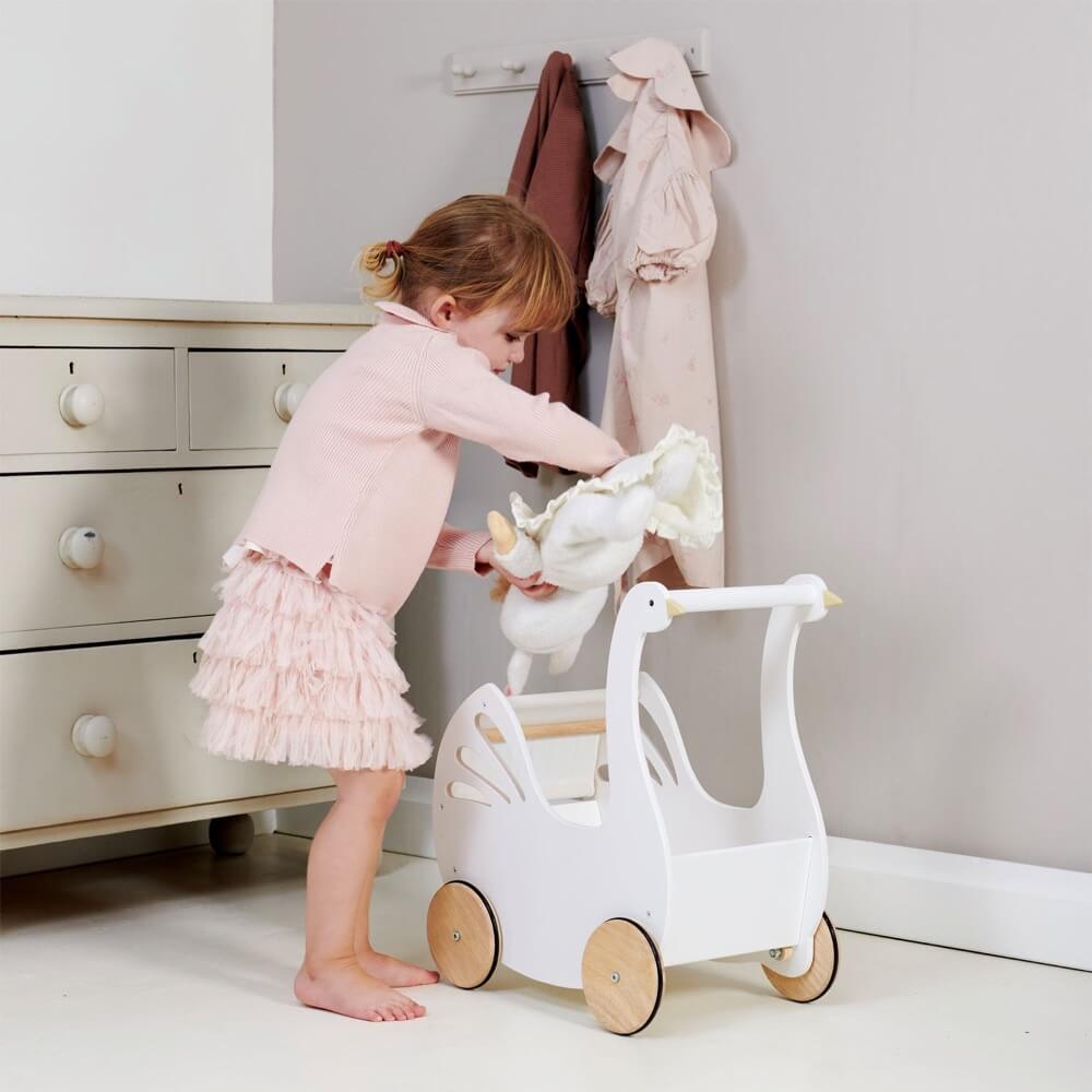 Poussette Sweet Swan pour poupée - Jouets d'imitation - Boutique LeoLudo - Tender Leaf Toys