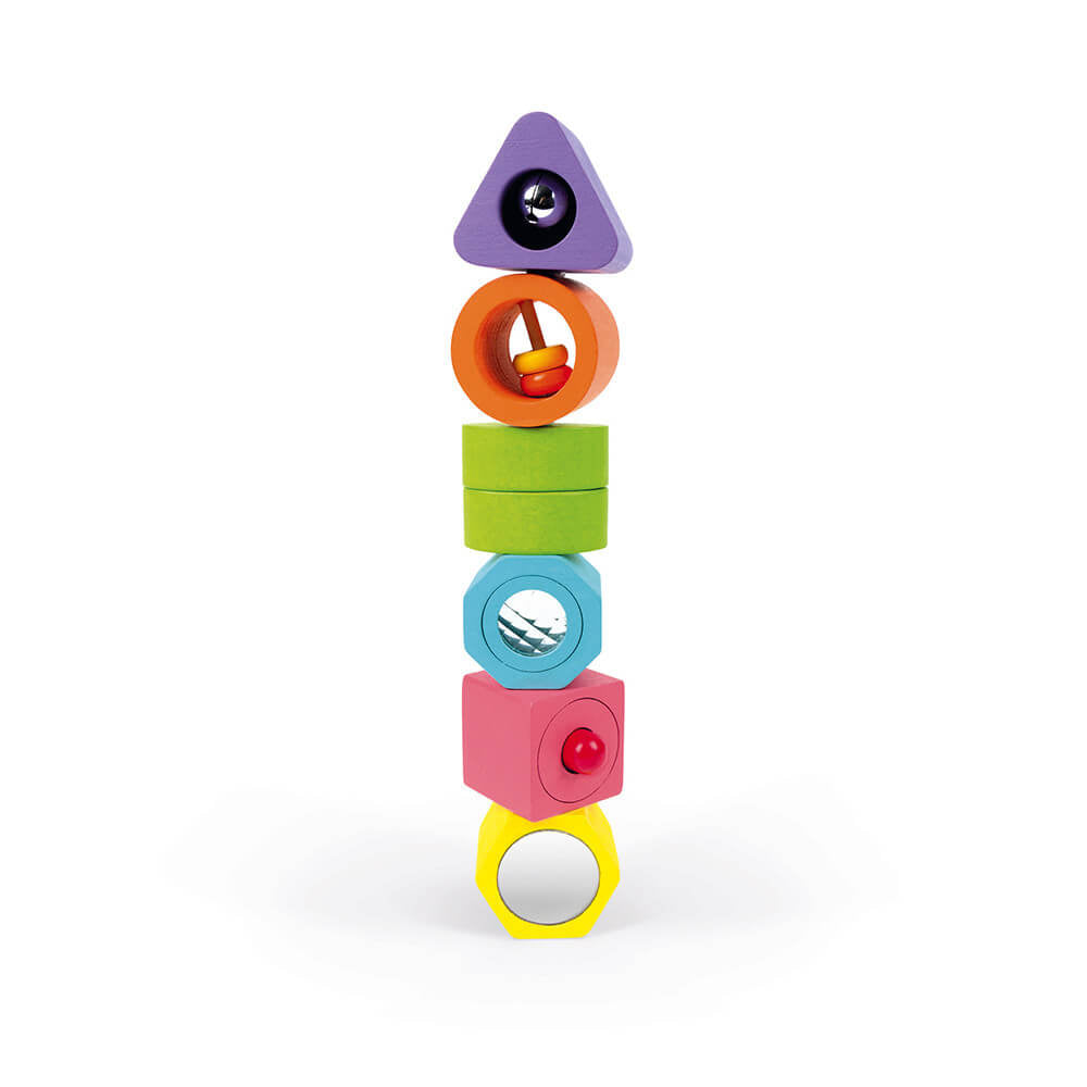 Puzzle 6 cubes sensoriels en bois Iwood - Jouets d'éveil - Boutique LeoLudo - Janod
