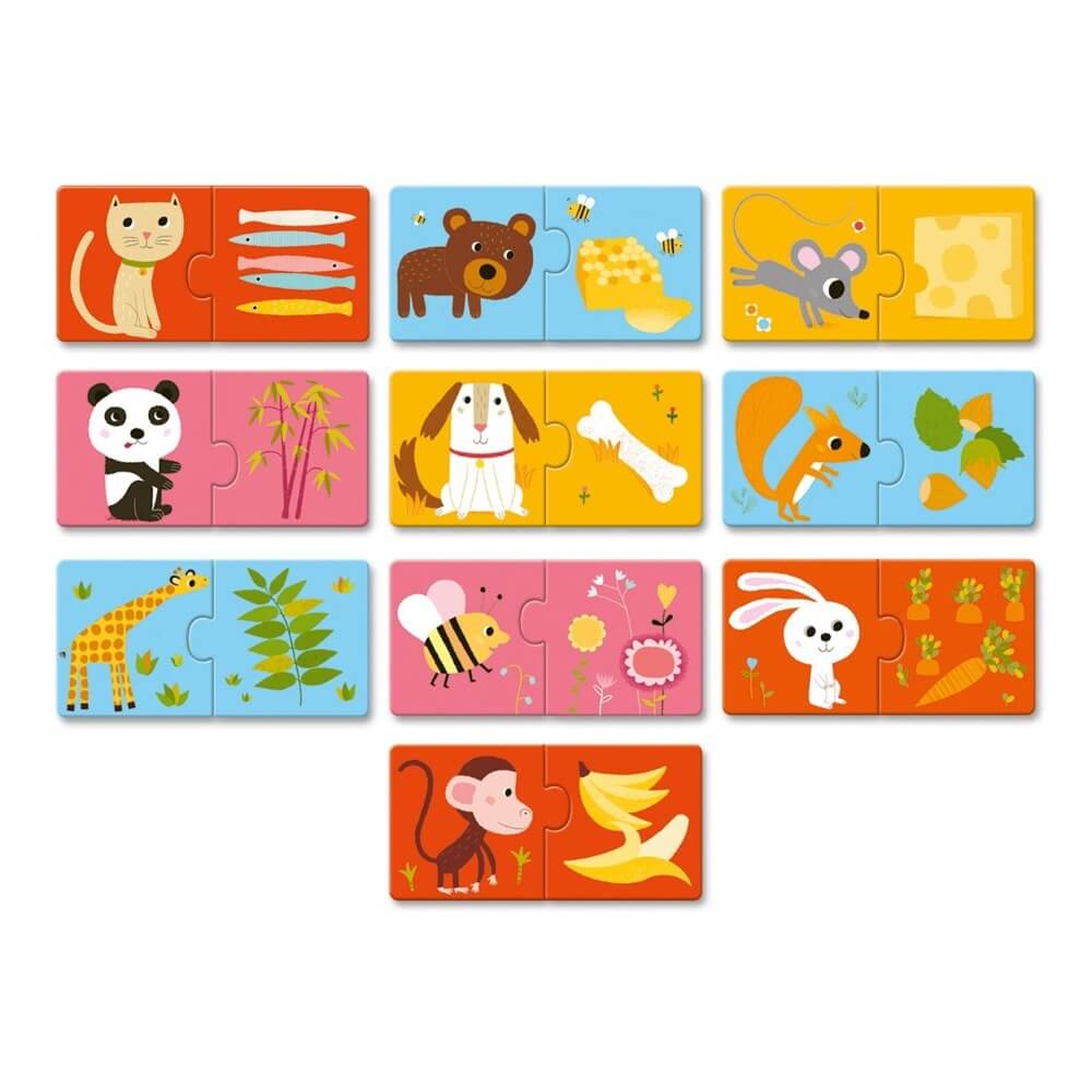 Puzzle duo - À table! (10 x 2 pcs) - Casse - têtes - Boutique LeoLudo - Djeco