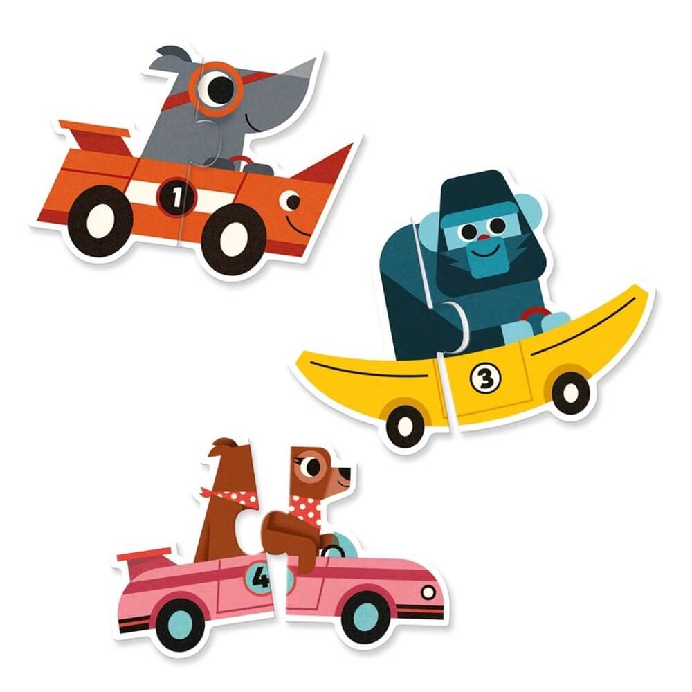 Puzzle duo - Bolides (10 x 2 pcs.) - Casse - têtes - Boutique LeoLudo - Djeco