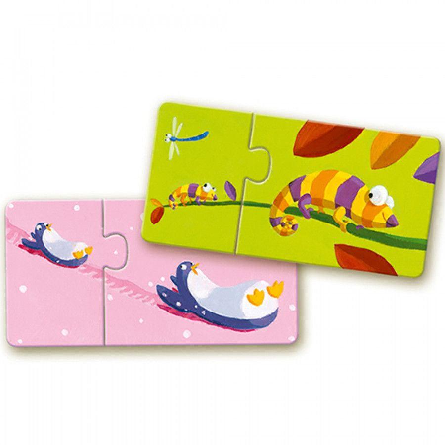 Puzzle duo - Mamans et bébés animaux - Casse - têtes - Boutique LeoLudo - Djeco