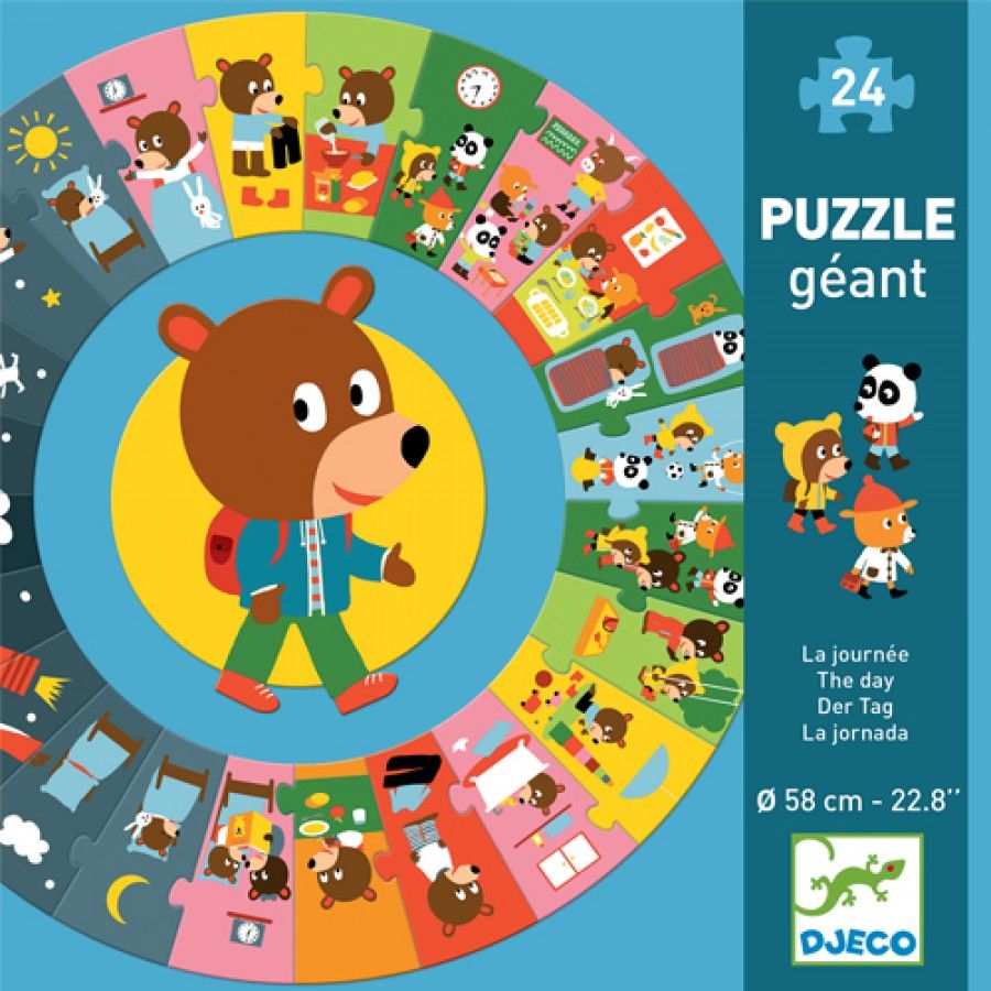 Puzzle géant - La journée-Casse-têtes-Djeco-Boutique LeoLudo