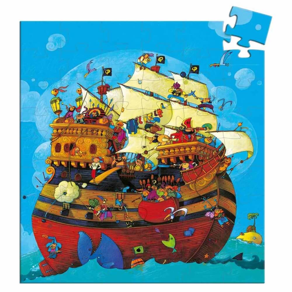 Puzzle silhouette - Bateau du pirate Barberousse (54 pcs) - Casse - têtes - Boutique LeoLudo - Djeco