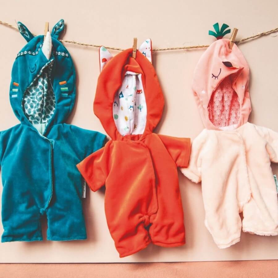 Pyjama combinaison rhino pour poupée 36cm-Lilliputiens-Boutique LeoLudo