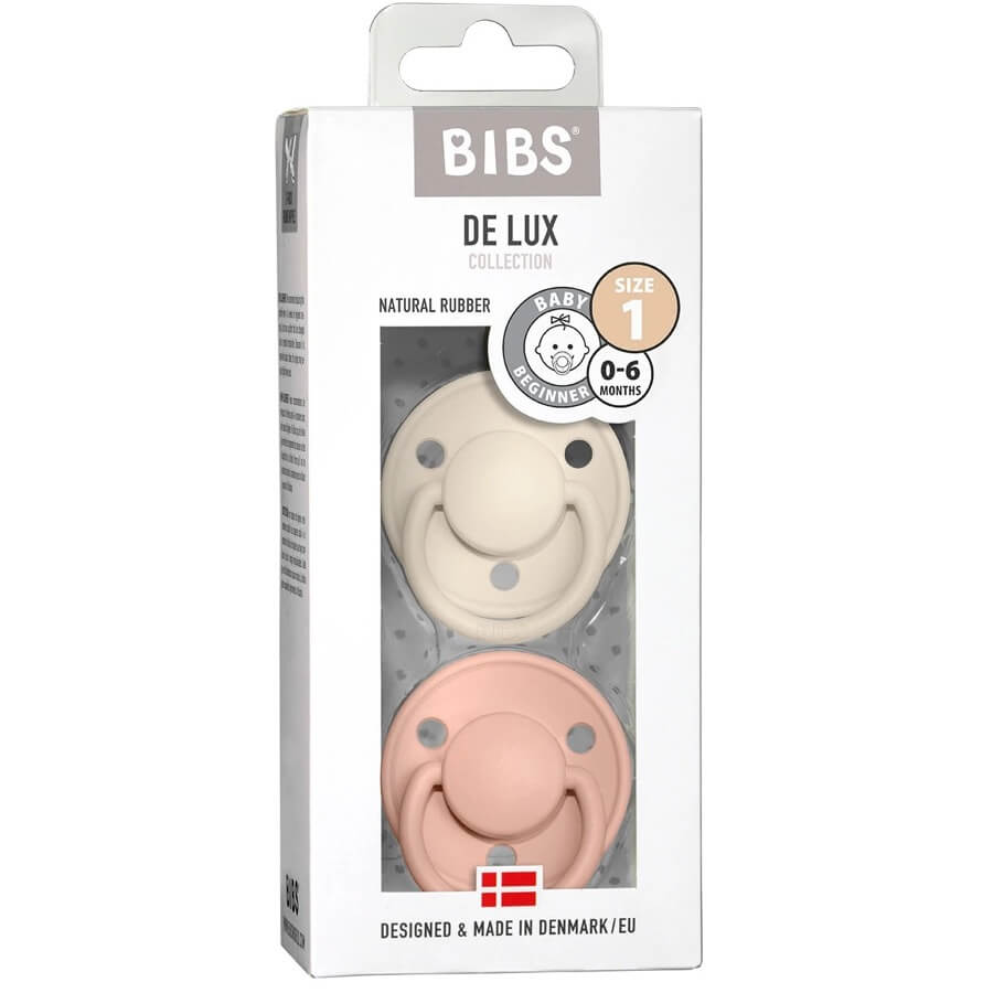 Suces BIBS De Lux - Ivory/Blush (paquet de 2)-BIBS-Boutique LeoLudo