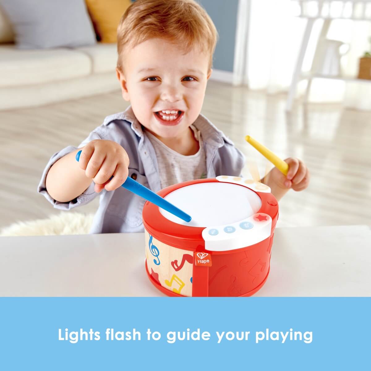 Tambour lumineux d'apprentissage interactif - Jouets musicaux - Boutique LeoLudo - Hape