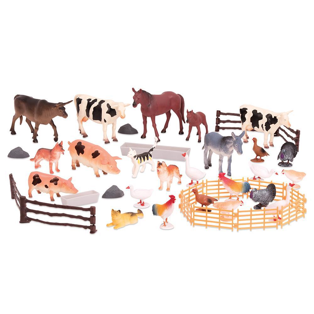 TERRA - Animaux de la ferme en seau (58 pcs) - Figurines - Boutique LeoLudo - Battat