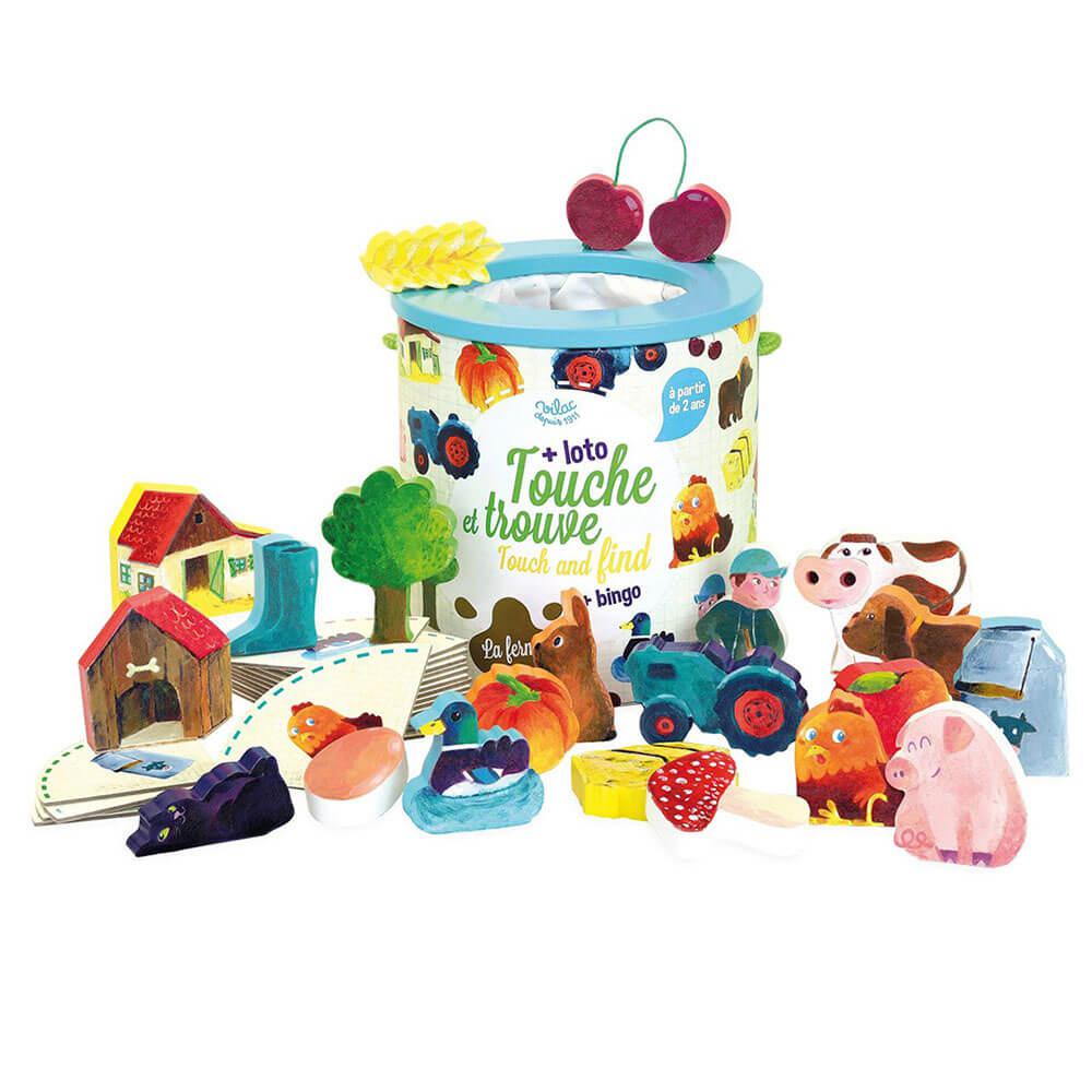Touche et trouve loto - bingo - La ferme - Jeux de motricité fine - Boutique LeoLudo - Vilac