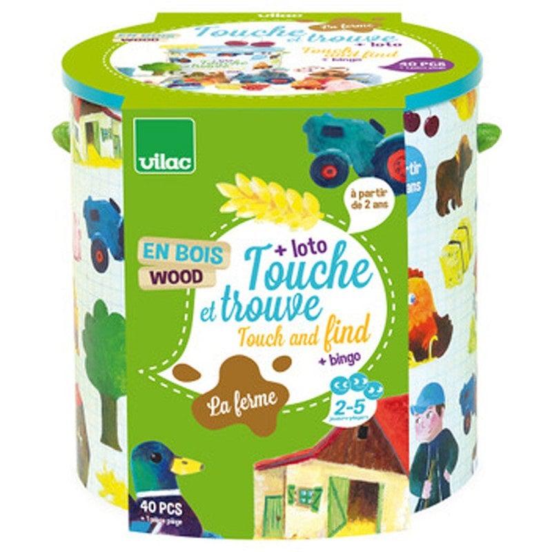 Touche et trouve loto - bingo - La ferme - Jeux de motricité fine - Boutique LeoLudo - Vilac