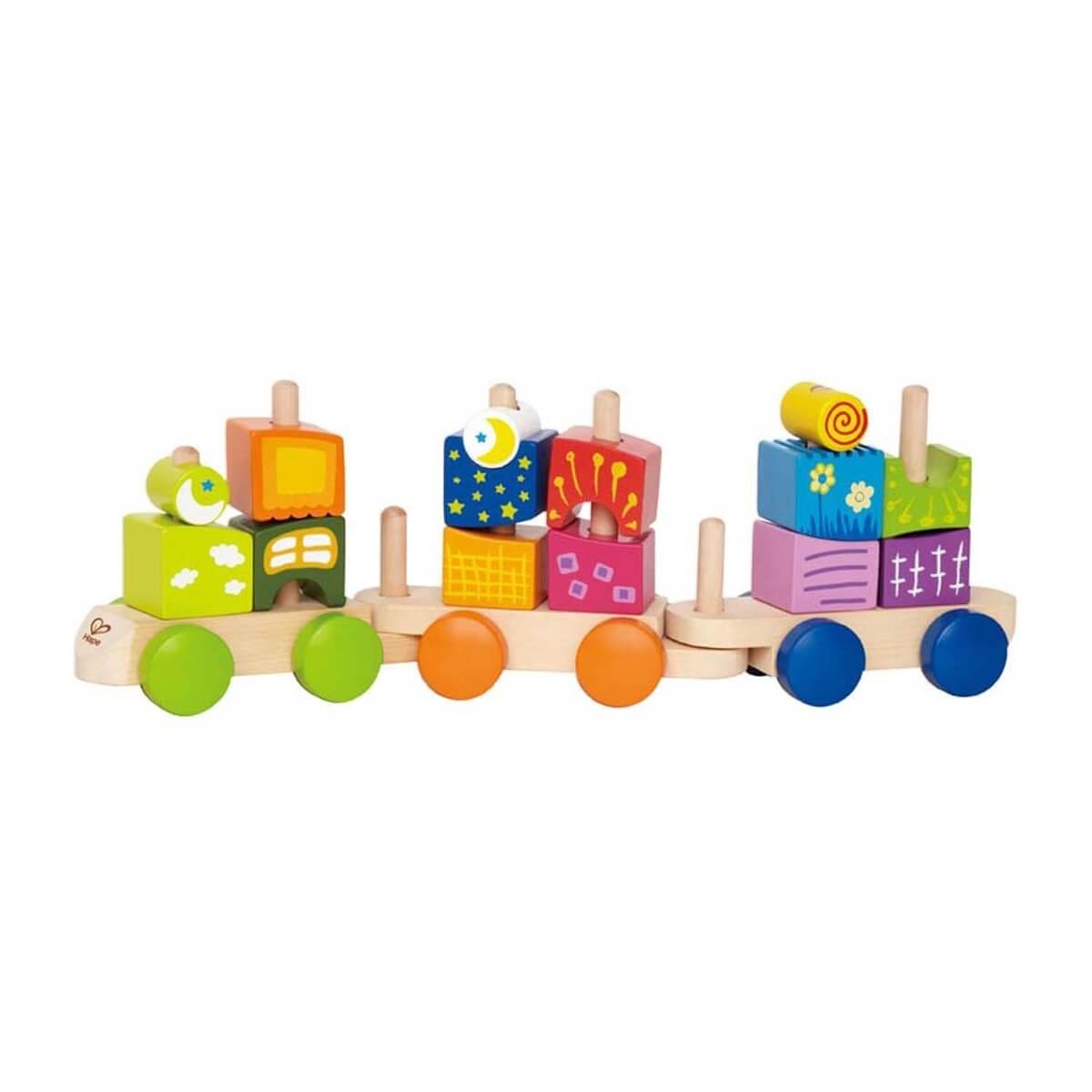 Train de blocs Fantasia - Jouets à trier & empiler - Boutique LeoLudo - Hape