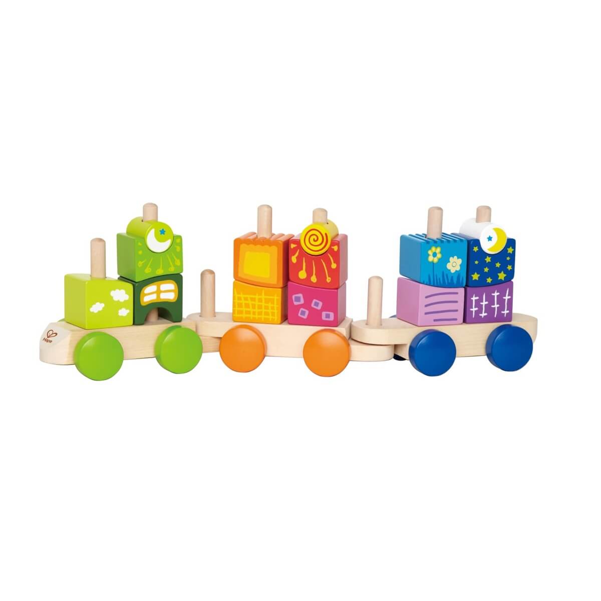 Train de blocs Fantasia - Jouets à trier & empiler - Boutique LeoLudo - Hape
