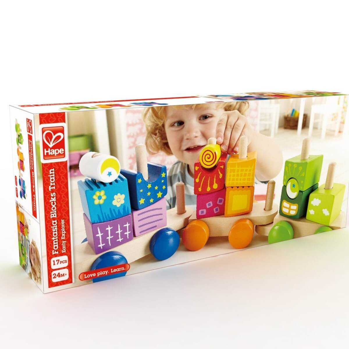 Train de blocs Fantasia - Jouets à trier & empiler - Boutique LeoLudo - Hape