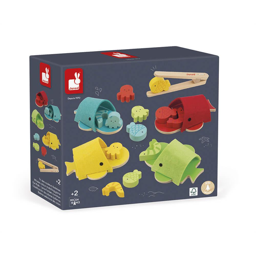 Tri des couleurs Baleines - Jouets à trier & empiler - Boutique LeoLudo - Janod
