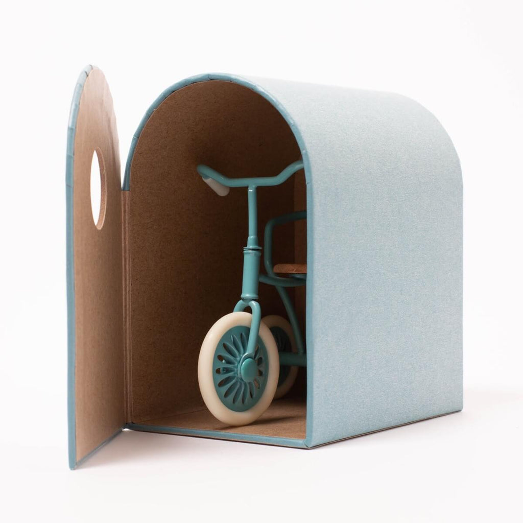 Tricycle et abri pour souris - Bleu pétrole-Maileg-Boutique LeoLudo