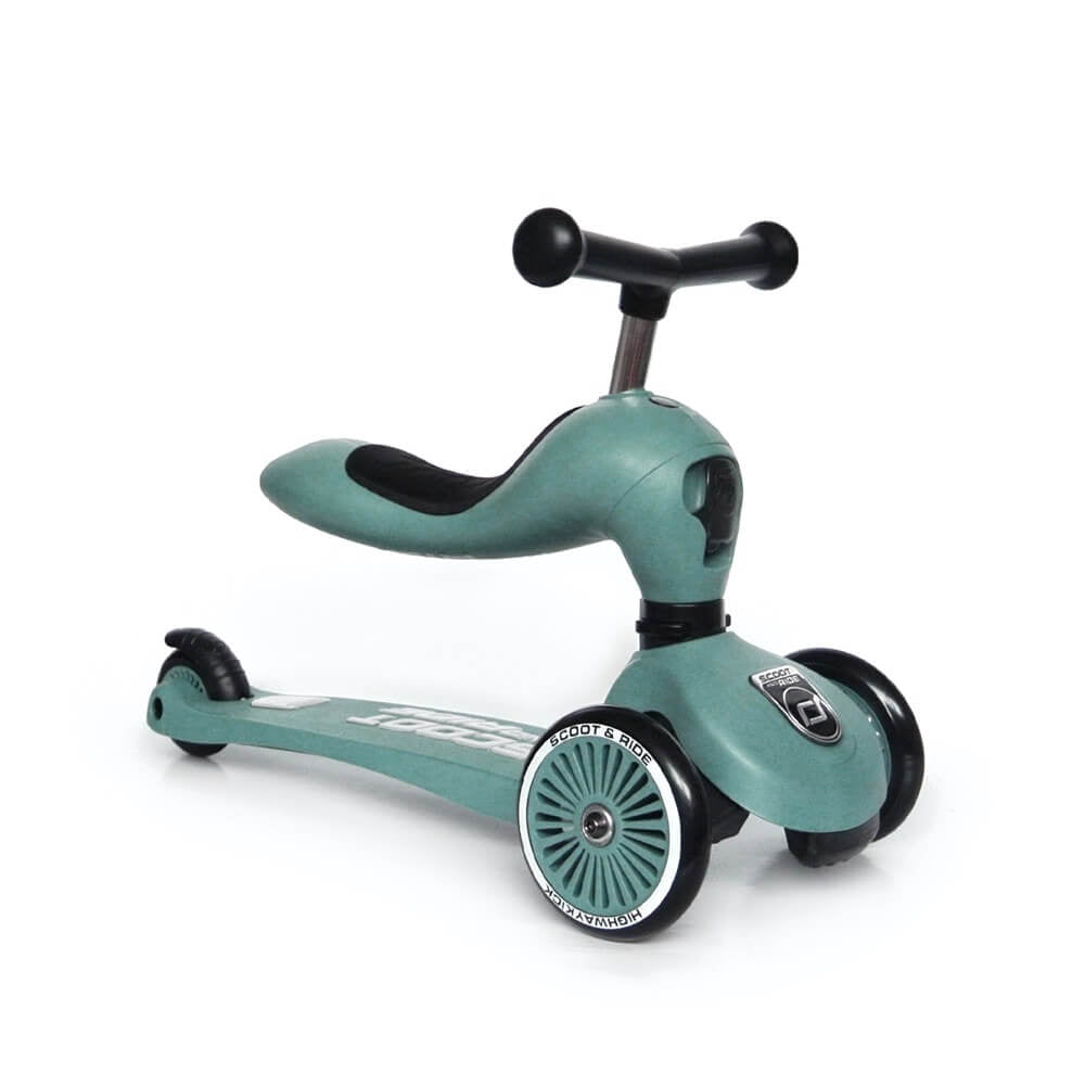 Trottinette 2 - en - 1 Highwaykick 1 - Vert Forêt - Jeux d'extérieur - Boutique LeoLudo - Scoot & Ride