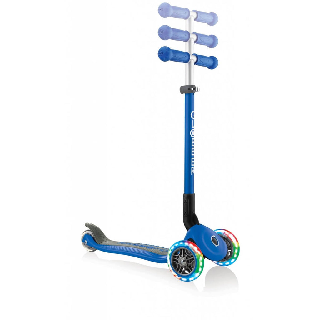Trottinette à 3 roues Globber Primo Lights - Bleu-Globber-Boutique LeoLudo