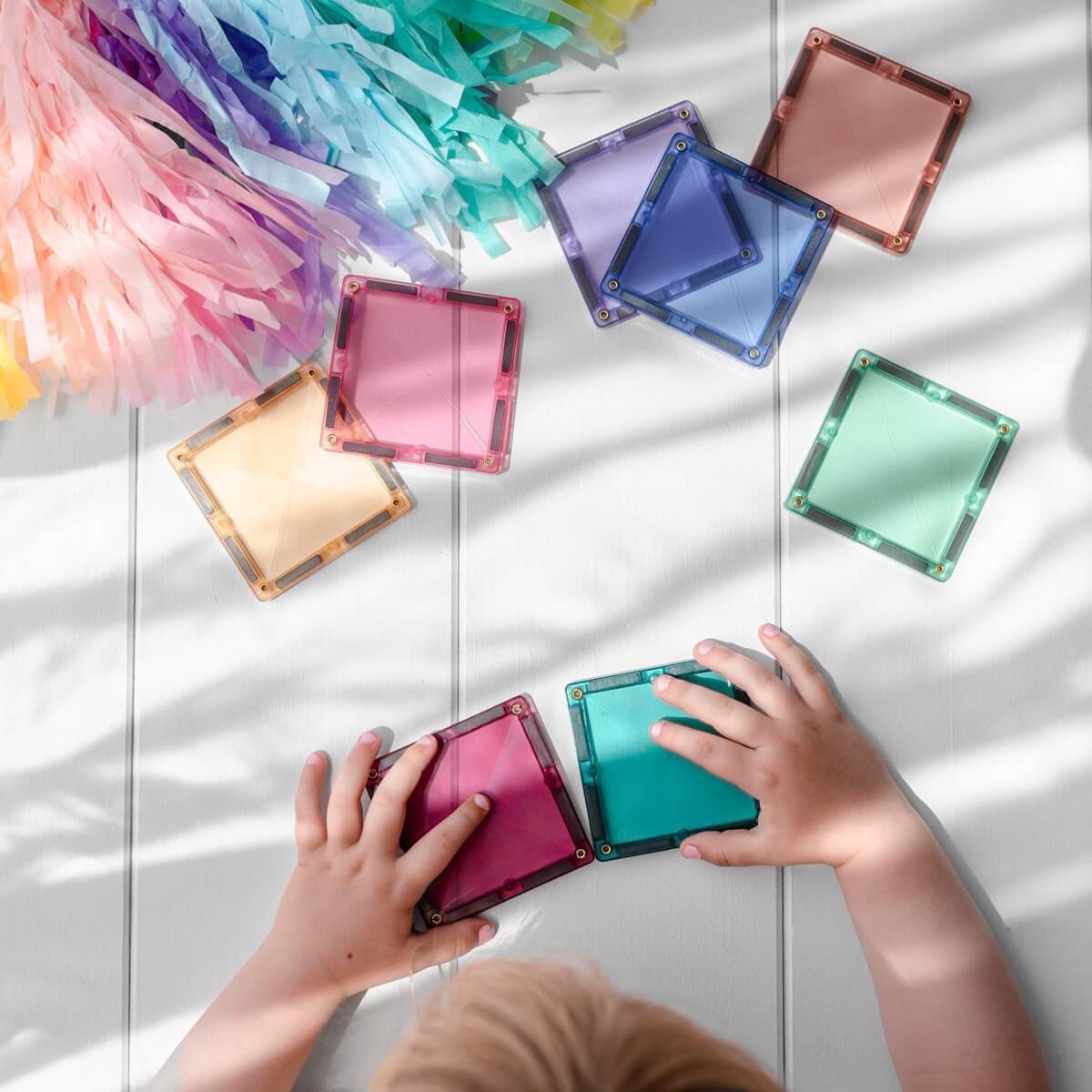 Tuiles magnétiques Connetix - Pastel Creative (120 pcs) - Jeux de construction - Boutique LeoLudo - Connetix