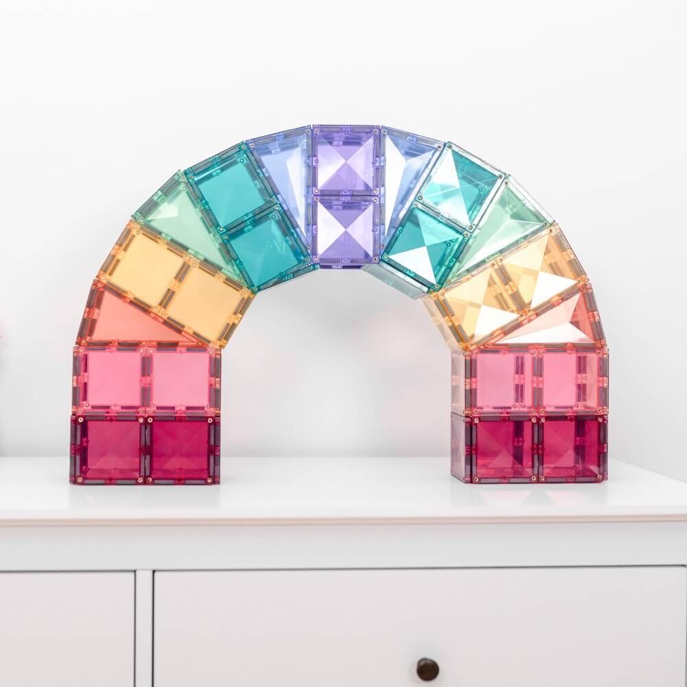 Tuiles magnétiques Connetix - Pastel Creative (120 pcs) - Jeux de construction - Boutique LeoLudo - Connetix
