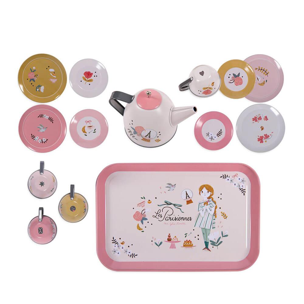 Valisette service de thé en métal - Les Parisiennes - Jouets d'imitation - Boutique LeoLudo - Moulin Roty
