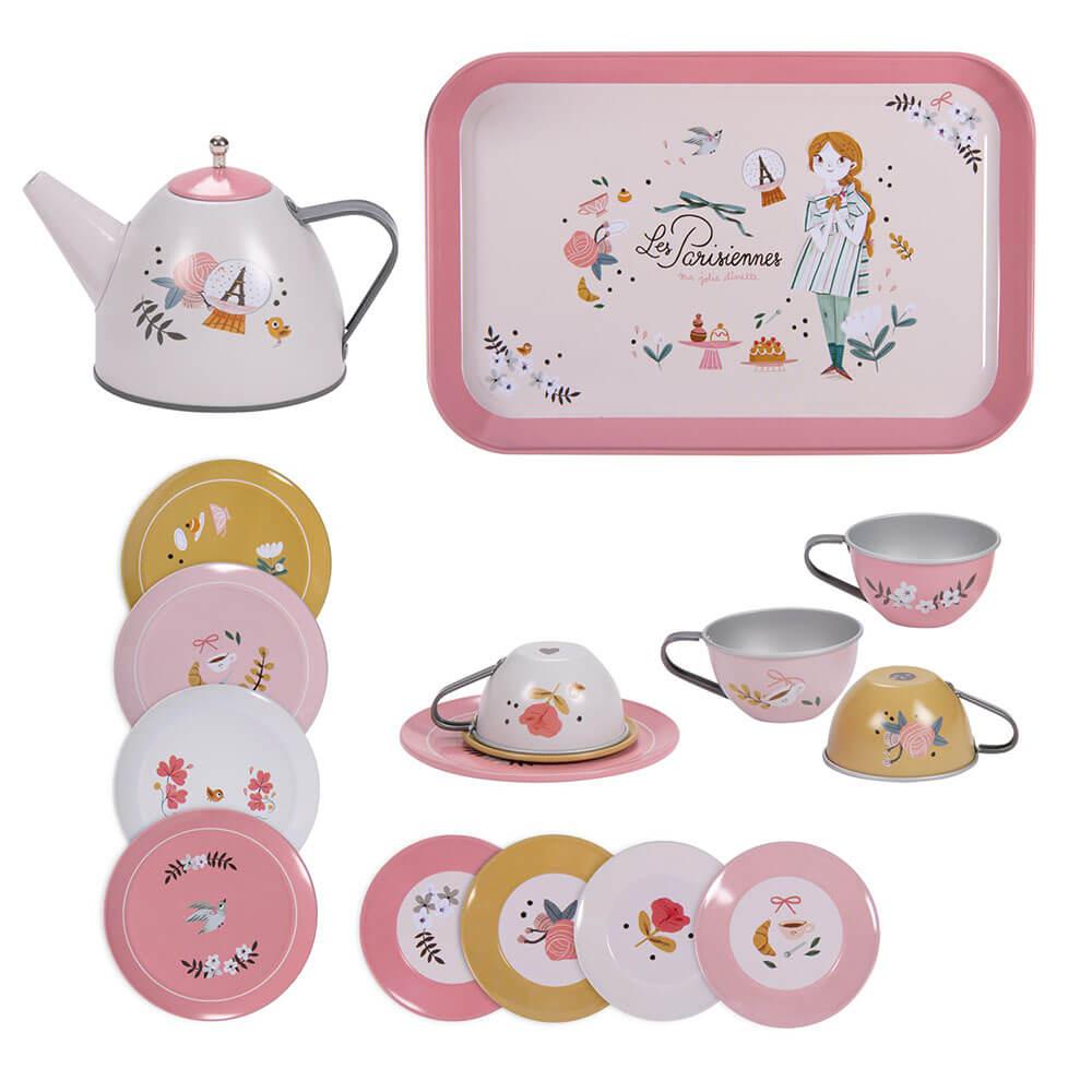 Valisette service de thé en métal - Les Parisiennes - Jouets d'imitation - Boutique LeoLudo - Moulin Roty