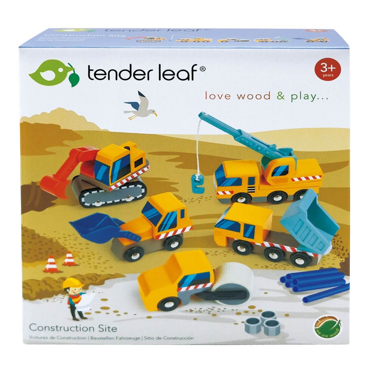Jouet Camions de construction en bois Tender Leaf Toys - Dröm