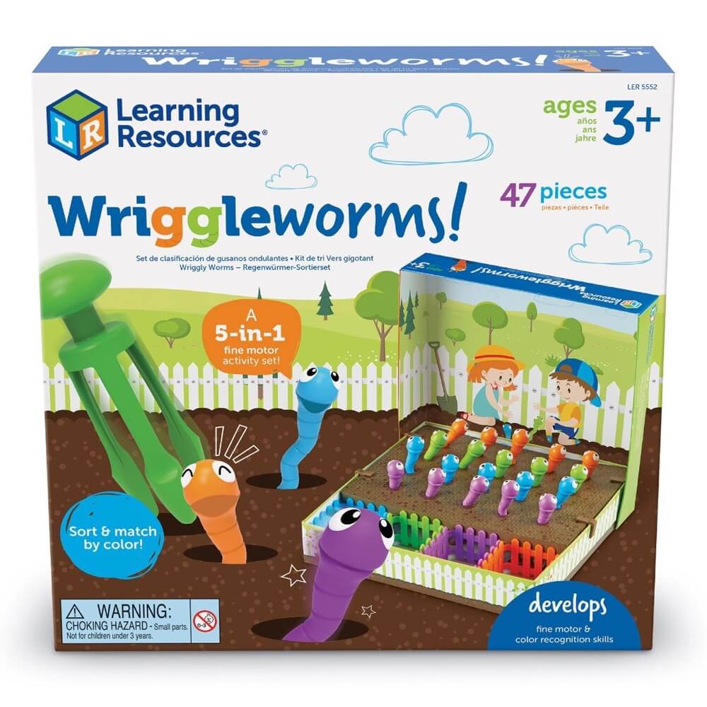 Wriggleworms! Jeu de motricité – Les vers dans le jardin - Jeux de motricité fine - Boutique LeoLudo - Learning Resources